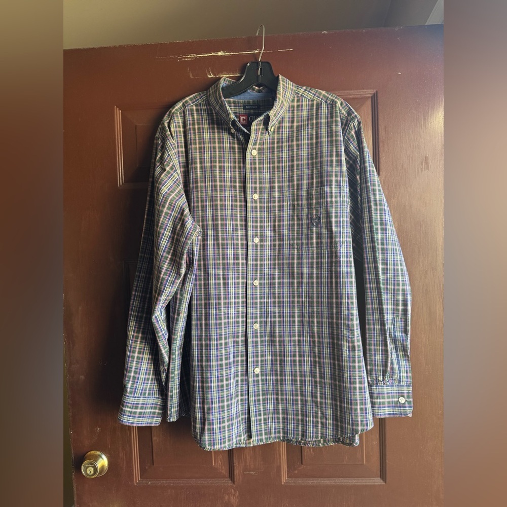 Chaps Men’s Plaid Dress Shirt Size XL